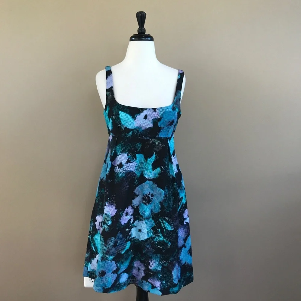 • Milly • Ana Cocktail Dress Blue Floral Print 8